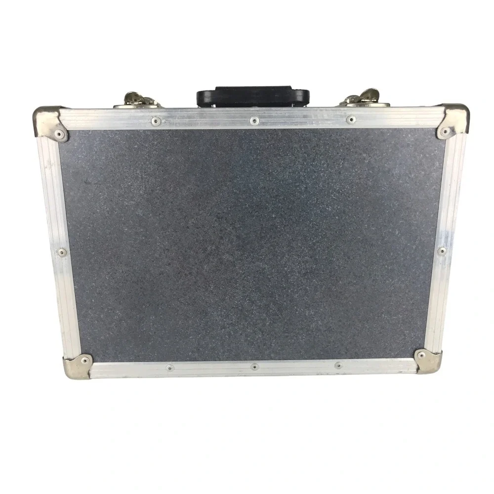 King Kase Unisex Gray Silver Inner Pockets Divider Top Handle‎ Briefcase Bag